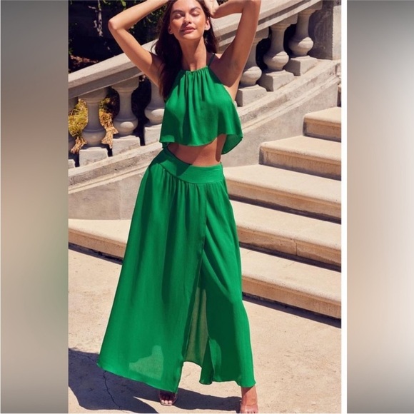 NWT Misa Los Angeles Saana Top Flowy High Neck Halter Vacation Getaway Sz Large - Picture 2 of 13